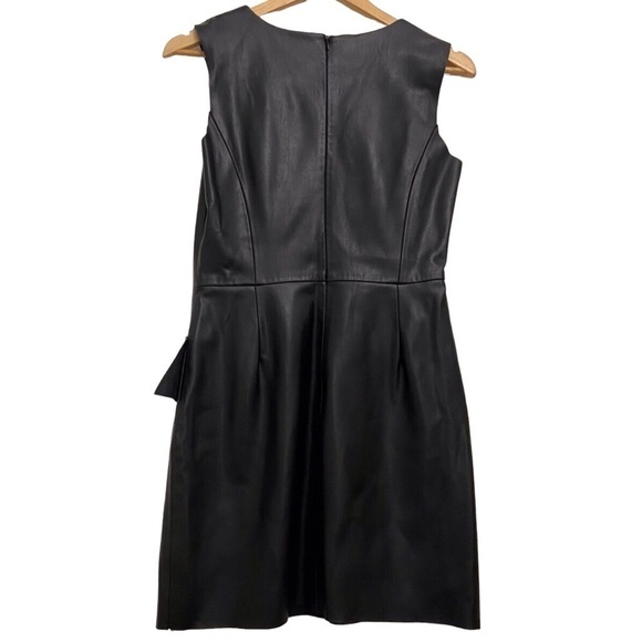 ZARA basics faux Leather sheath dress black bodycon sleeveless woven sexy medium - Picture 4 of 16